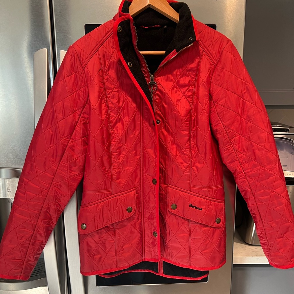 Barbour Orange/Red Quilted Jacket